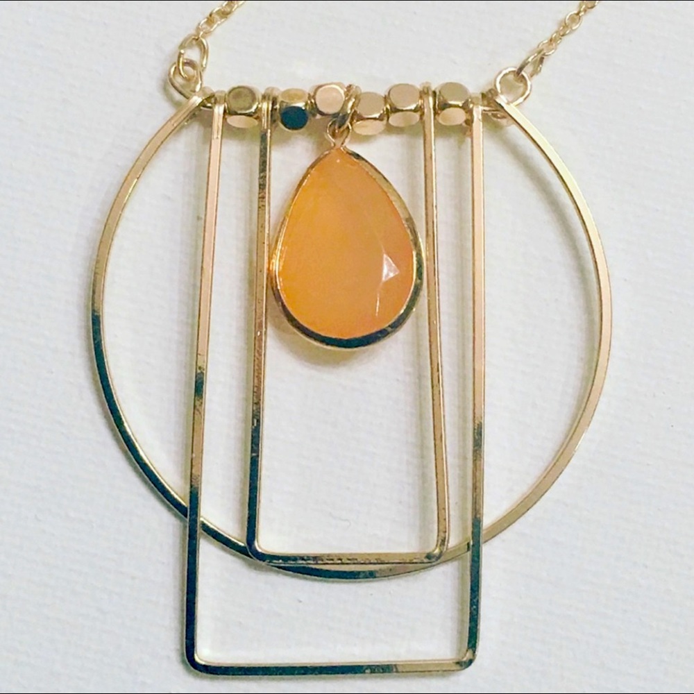 Semi Precious Stone Goldtone Necklace